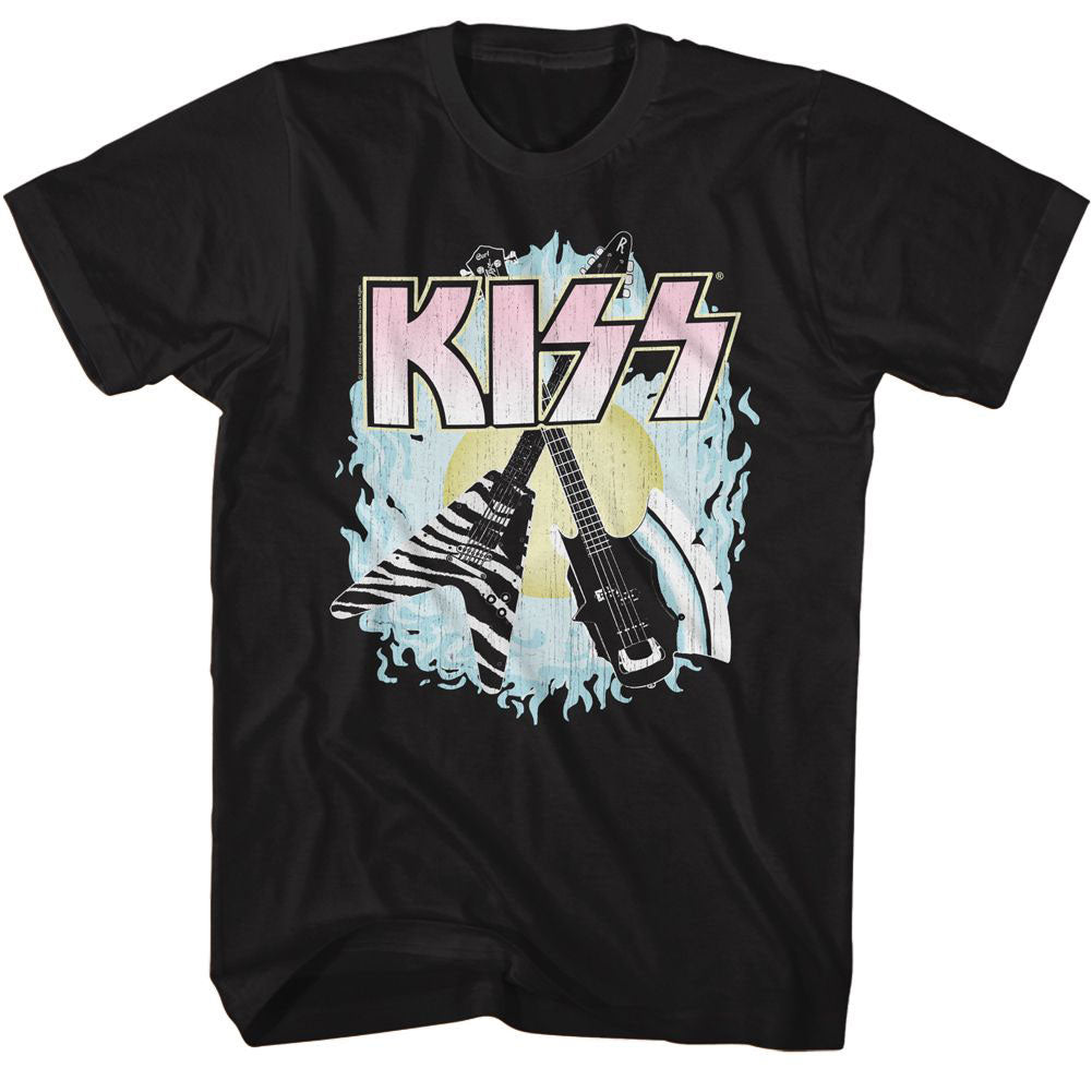 KISS Kiss Two Guitars T-shirt Front