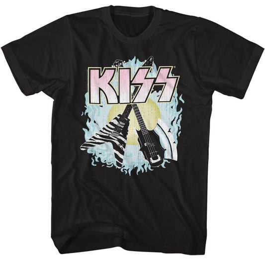 KISS Kiss Two Guitars T-shirt Front