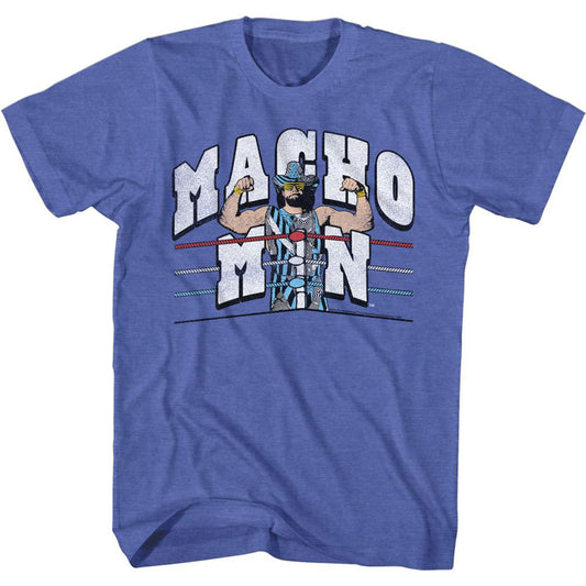 Macho Man Retro Ring And Ropes T-shirt Front