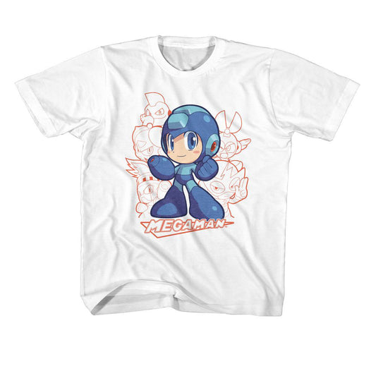 Mega Man Megaman Character Group Youth T-shirt Front