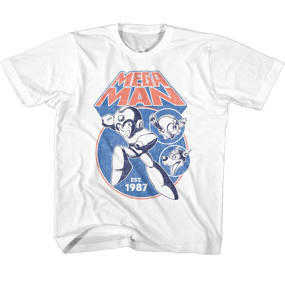 Mega Man Megaman Mega Circles Youth T-shirt Front
