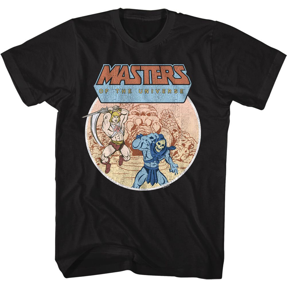 Masters Of The Universe He Man And Skeletor Battle T-shirt Front