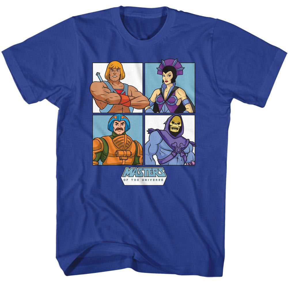 Masters Of The Universe Motu Four Character Squares T-shirt Front