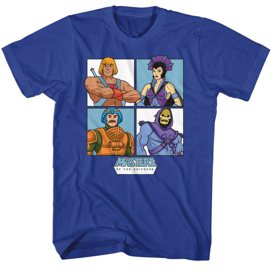Masters Of The Universe Motu Four Character Squares T-shirt Front