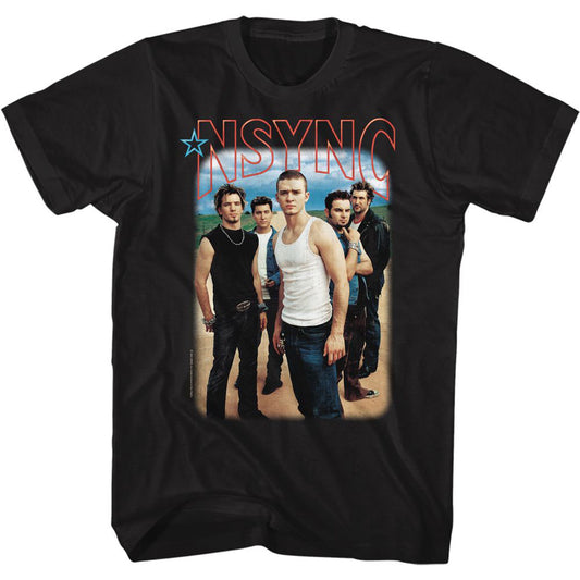 Nsync Blu Skies And Logo T-shirt Front