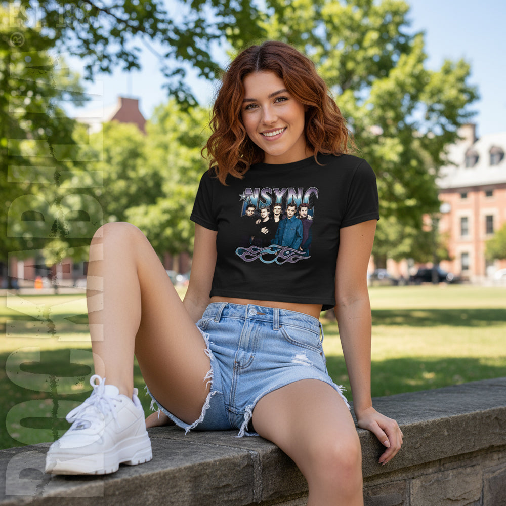 Nsync Cool Tones Flames Junior Top