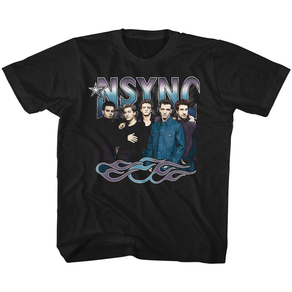 Nsync Cool Tones And Flames Kids Childrens T-shirt Front