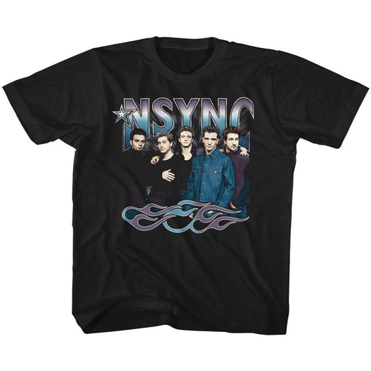 Nsync Cool Tones And Flames Kids Childrens T-shirt Front