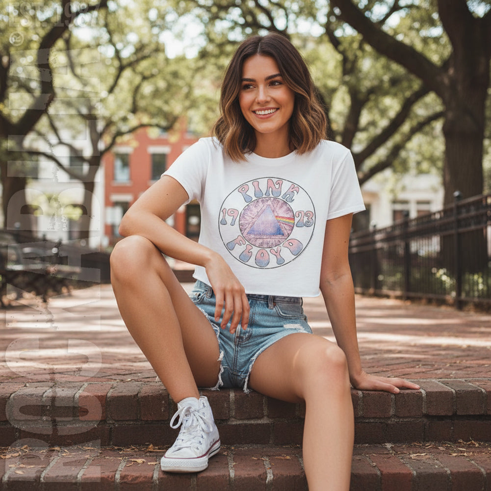 Pink Floyd Sketch Prism Circle Junior Top