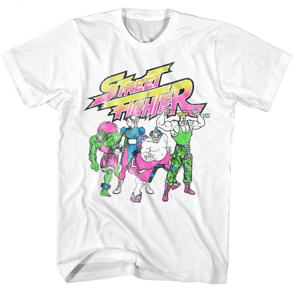 Street Fighter Sf 2 Neon Fighters T-shirt Front