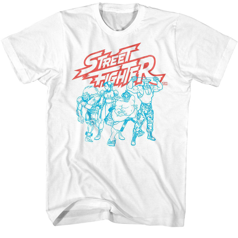 Street Fighter Sf2 Fighters Group T-shirt Front
