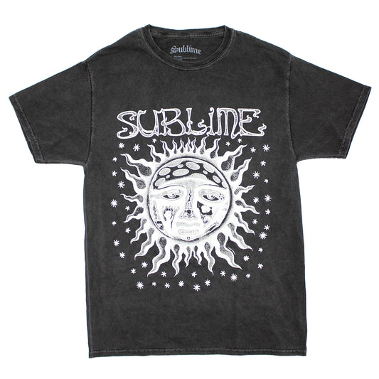 Sublime Vintage Grey & White Sun & Stars Logo Vintage T-shirt