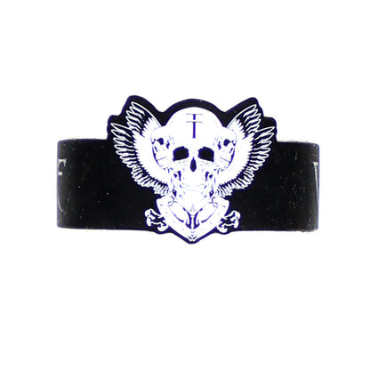 Bullet For My Valentine Skull Wing Diecut Rubber Bracelet Front