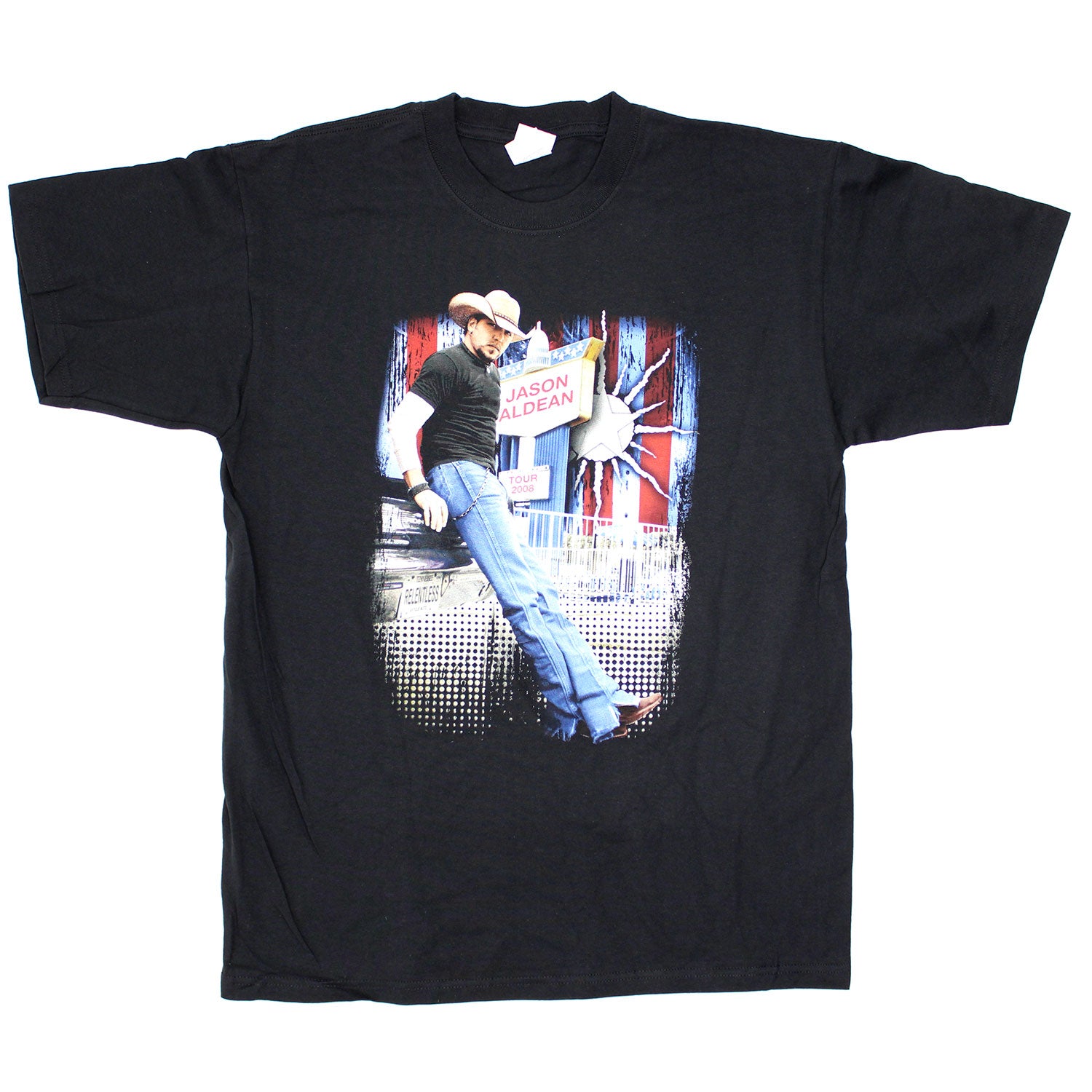 Jason Aldean Standing Photo 2008 Tour Tee (Corinth - Great Falls) T-shirt Front