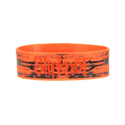 Slipknot Red Scratches Rubber Bracelet Front
