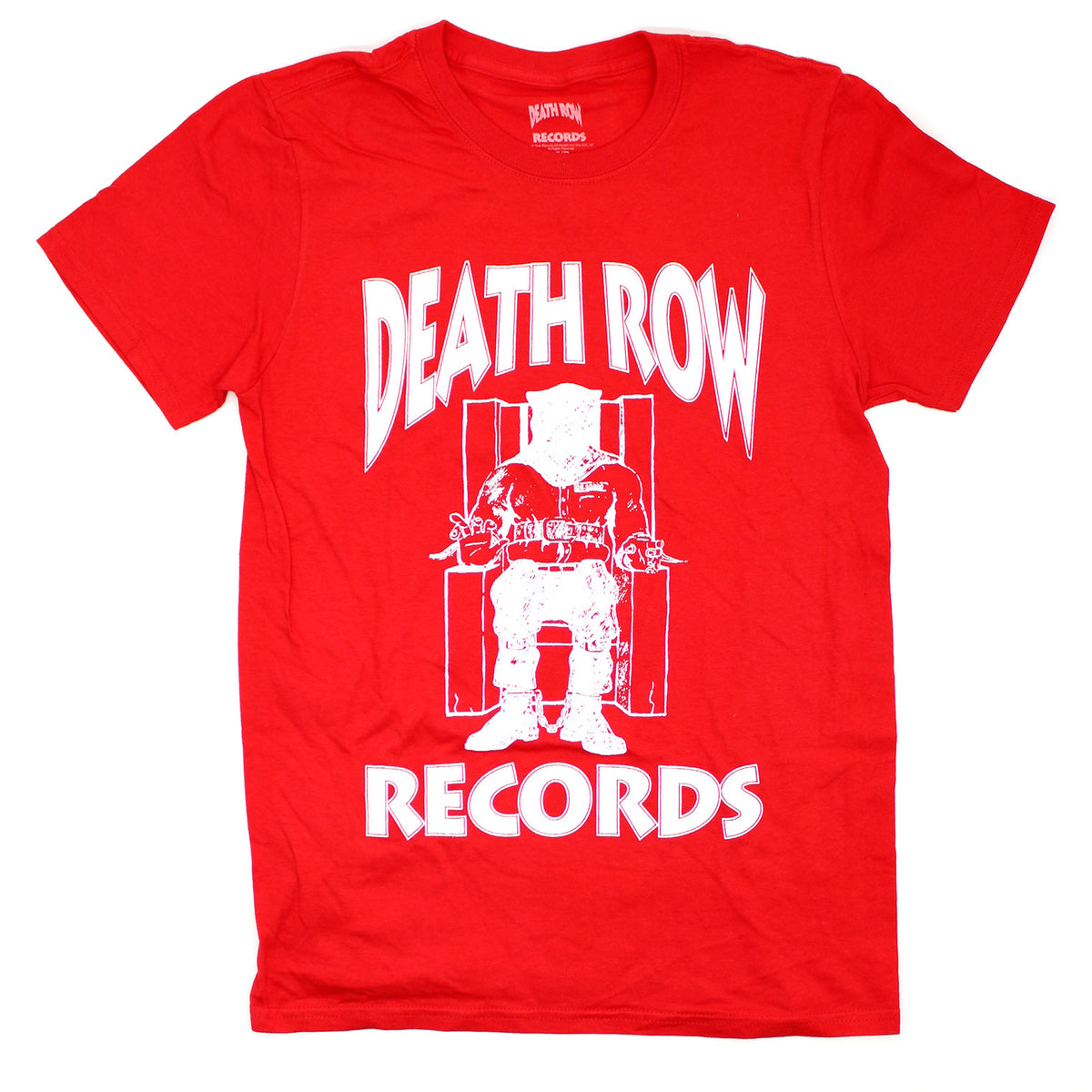 Death Row Records Logo on Red Tee T-shirt Front