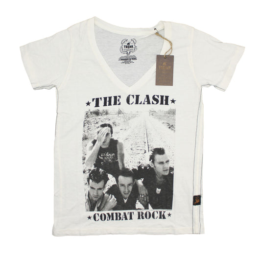Clash Combat Rock V-Neck by TRUNK LTD Vintage T-shirt