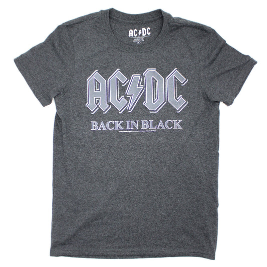 AC/DC AC/DC Back In Black On Heather Charcoal T-shirt