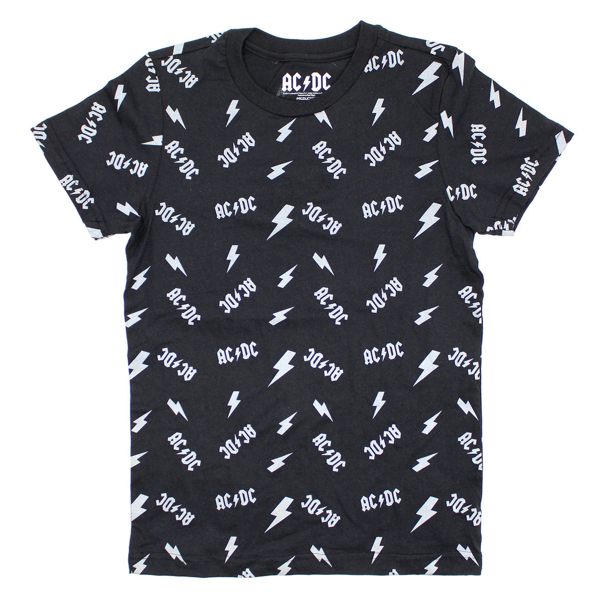 AC/DC Allover Print Logos & Lightning Bolts T-shirt Front