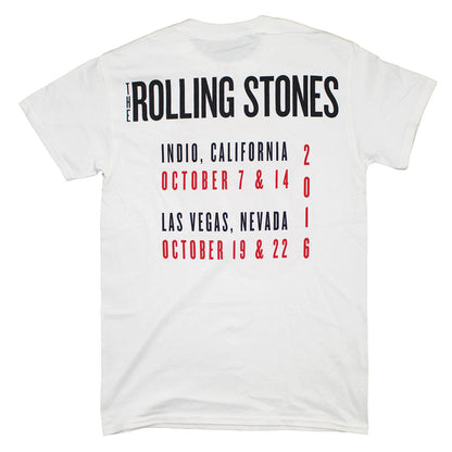 Rolling Stones Tongue Events 10/16 Tee on White T-shirt Back