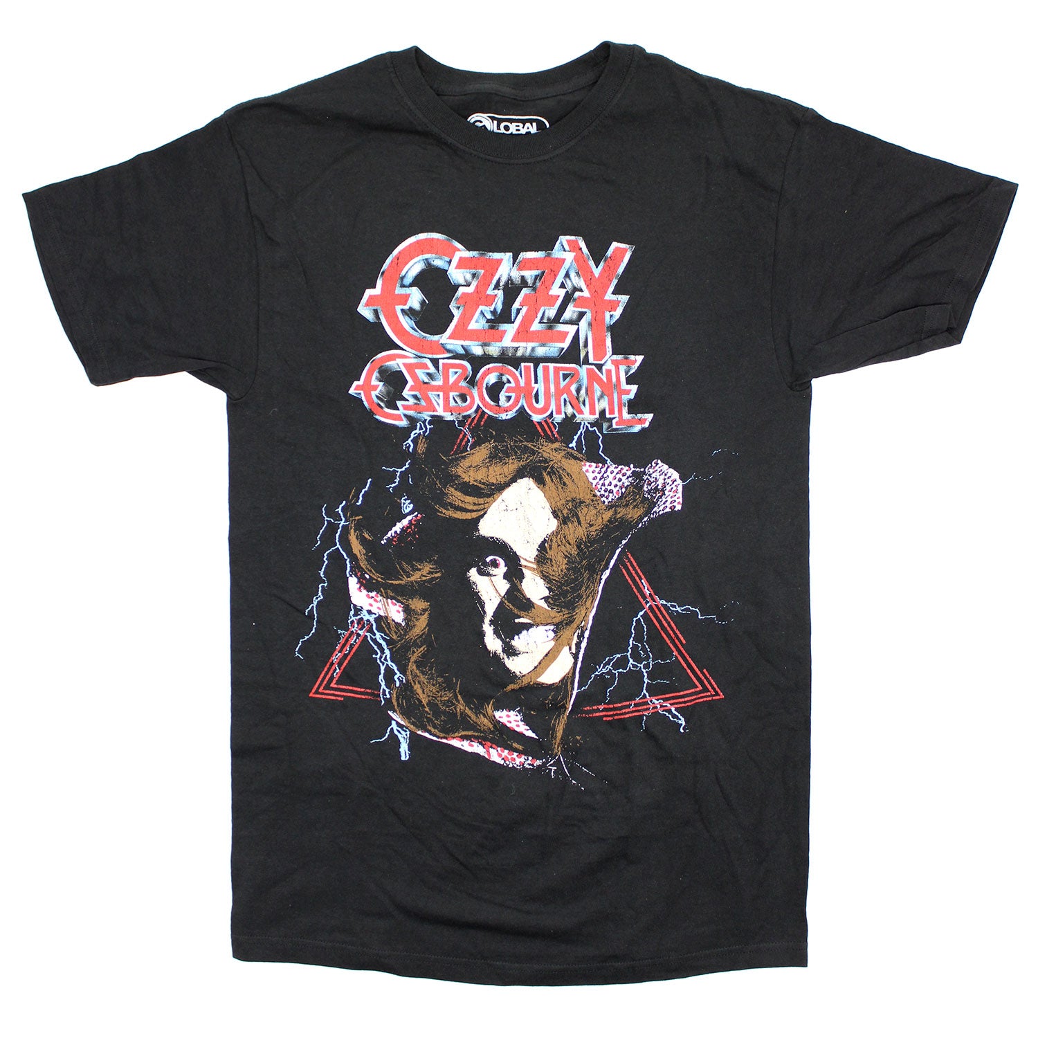 Ozzy Osbourne Vintage Distressed Face Within Triangle T-shirt