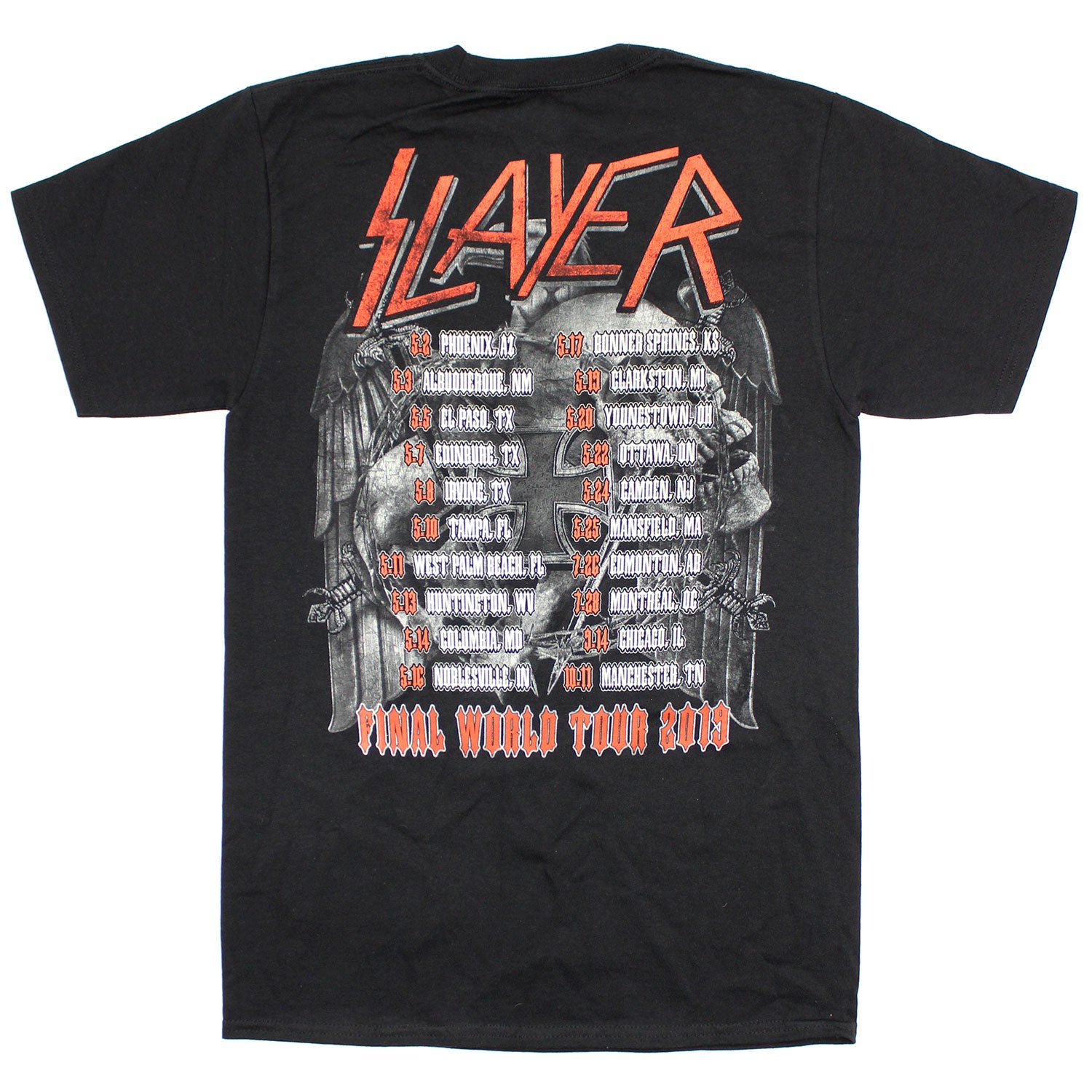 Official Slayer Final World Tour Dates 2019 T-shirt | Rockabilia