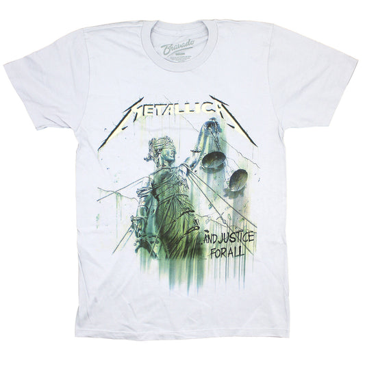 Metallica ...And Justice For All Glow-In-The-Dark On Silver T-shirt
