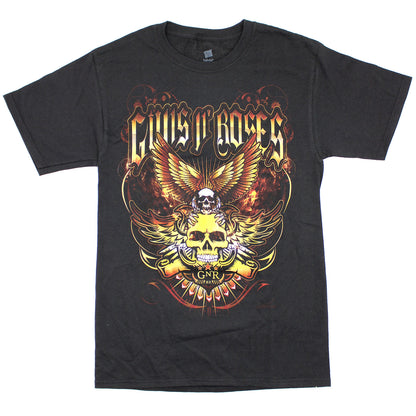 Guns N Roses Skulls With Eagle Wings & GN'R Logo T-shirt Front