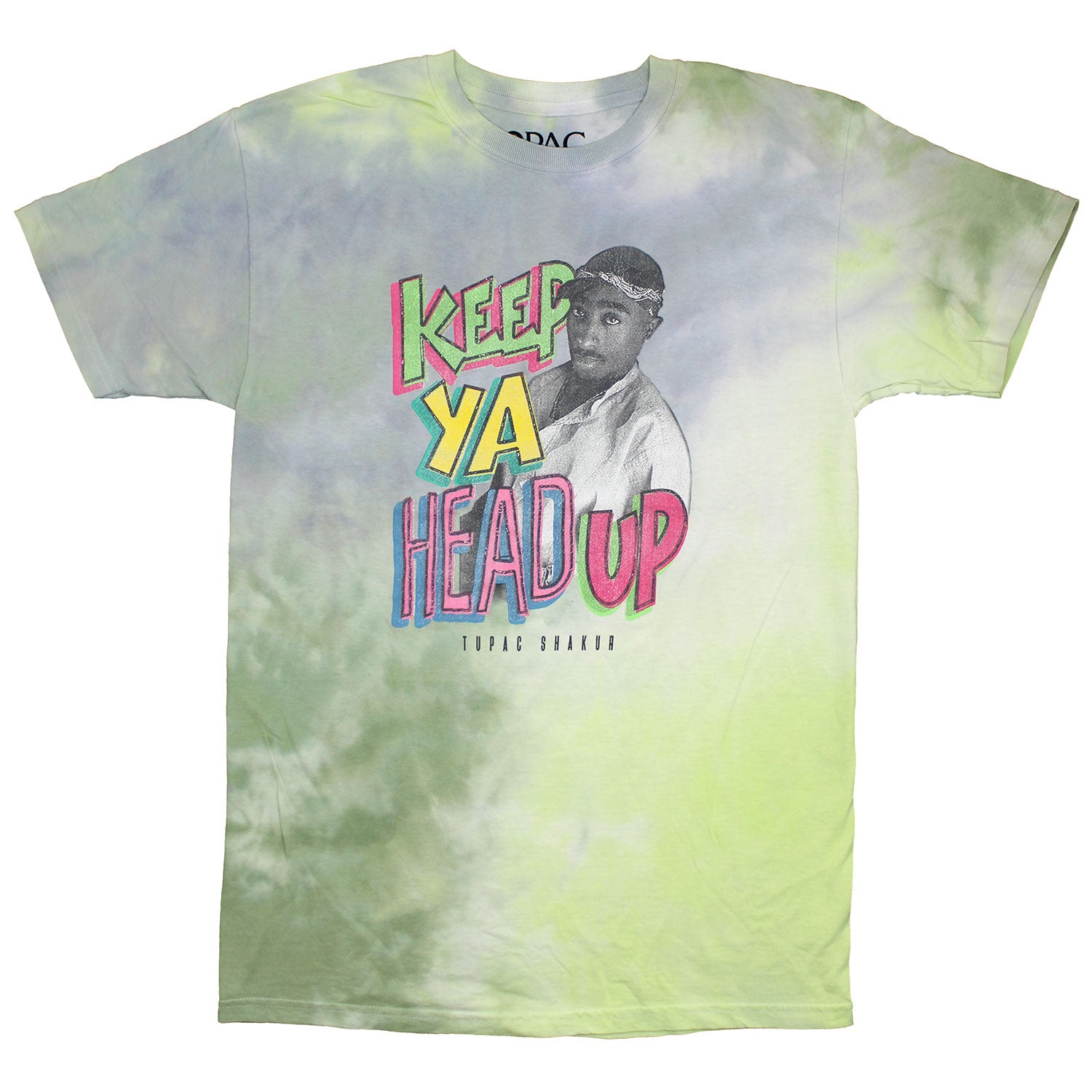 Tupac Keep Ya Head Up Tie Dye T-shirt Front