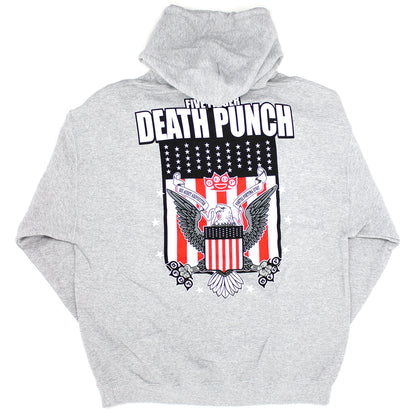 Five Finger Death Punch Qui Audet Adipiscitur Fortes Fortuna Iuvat Hooded Sweatshirt Back