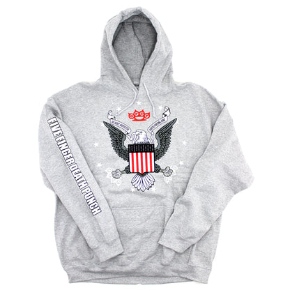 Five Finger Death Punch Qui Audet Adipiscitur Fortes Fortuna Iuvat Hooded Sweatshirt Front