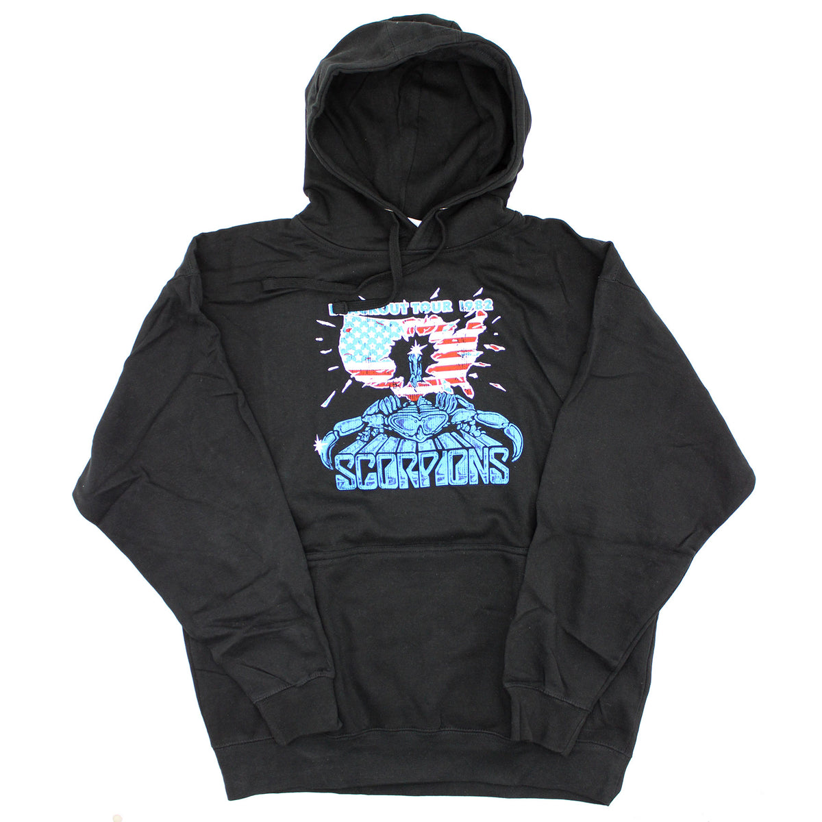 Scorpions Blackout 1982 USA Tour Pull Over Hooded Fleece Hooded Sweatshirt Front