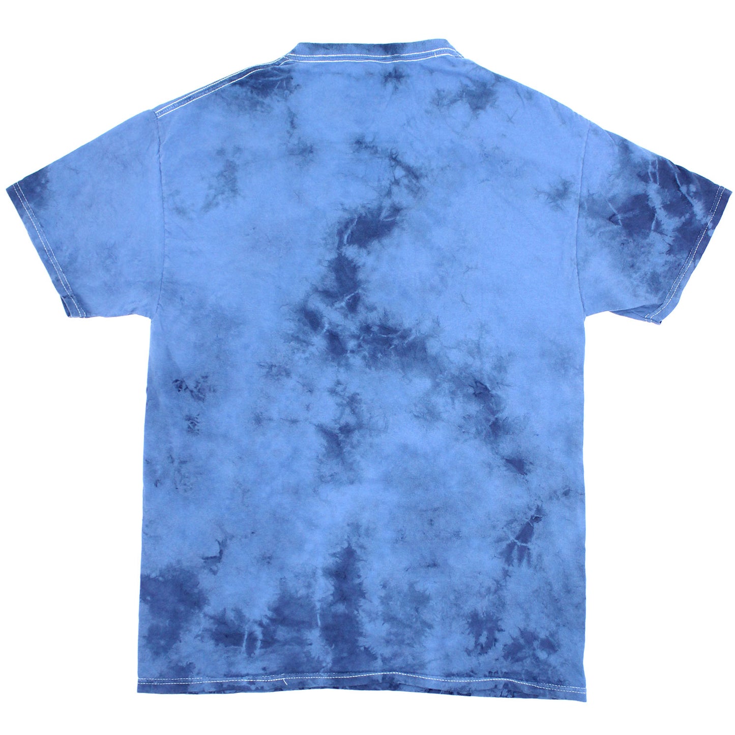 AC/DC Vintage Distressed Shiny Logo On Blue Tie Dye T-shirt