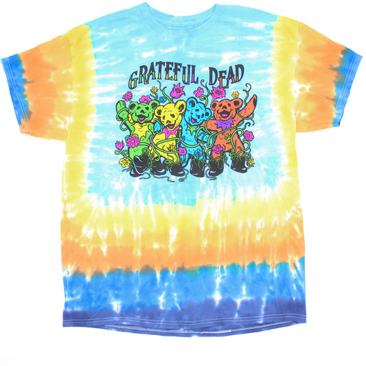 Grateful Dead Bears & Flowers Oversized Tee Tie Dye T-shirt Front