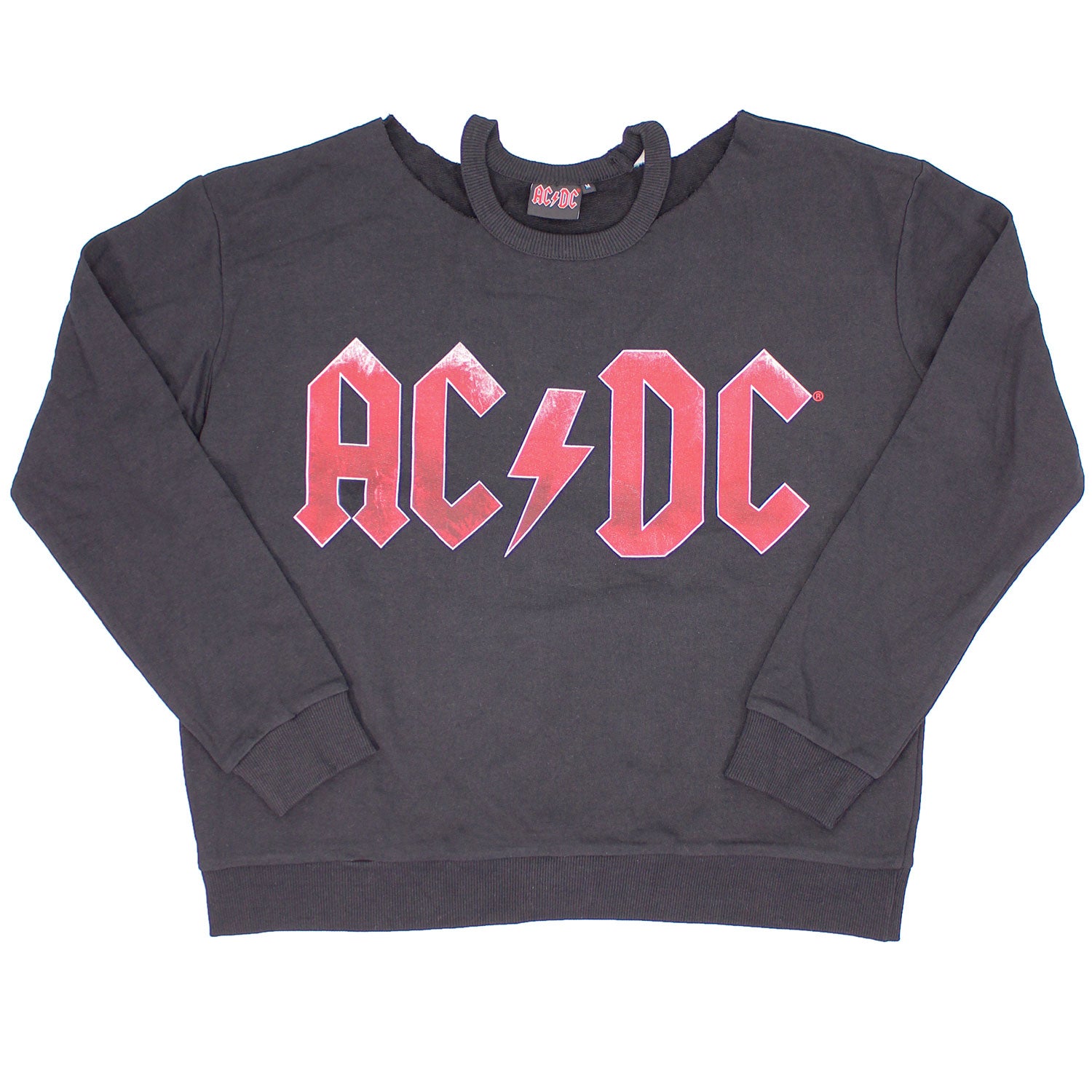 AC/DC Red Logo With Cut Collar Junior Top | AC/DC Merch Store