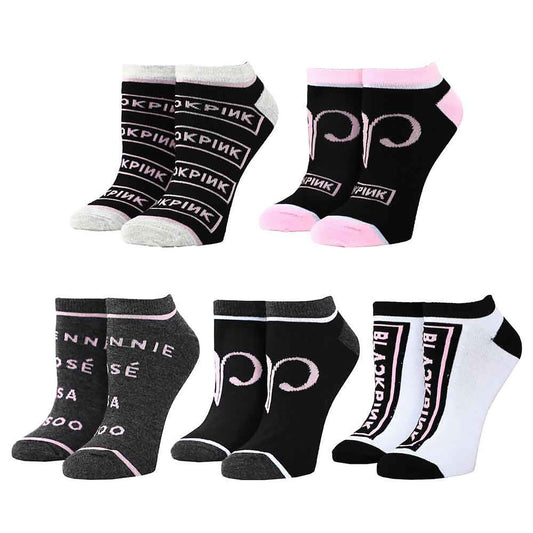 BlackPink Mixed Logo 5 Pair Ankle Socks Socks Front