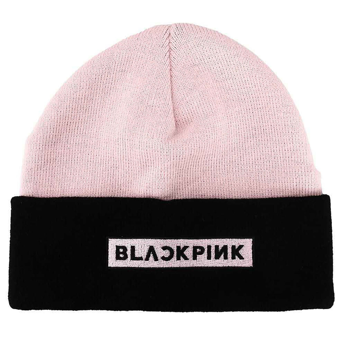 BlackPink Embroidered Color Block Beanie Beanie Front