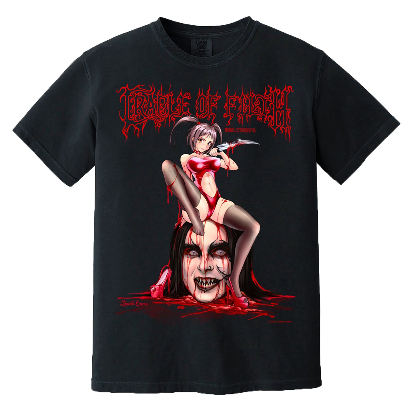 Cradle Of Filth Seduce And Destroy by Brando Chiesa T-shirt Front