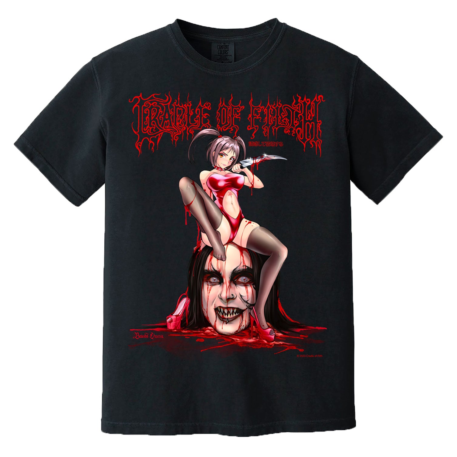 Cradle Of Filth Seduce And Destroy by Brando Chiesa T-shirt Front