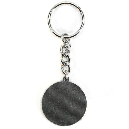 Neil Young Round Logo Metal Key Chain Back