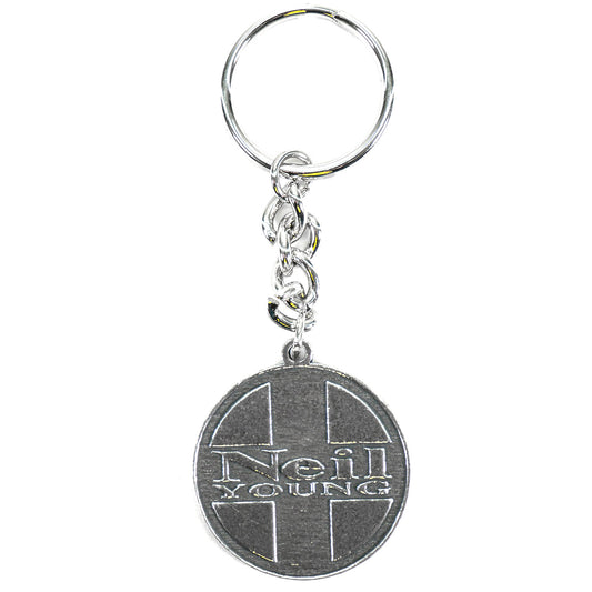 Neil Young Round Logo Metal Key Chain Front