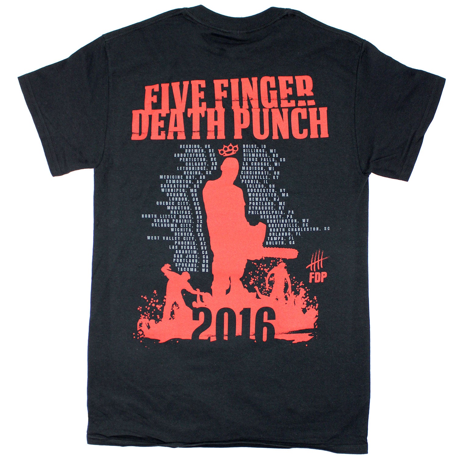 Five Finger Death Punch Got Your Six 2016 World Tour Dates T-shirt Back
