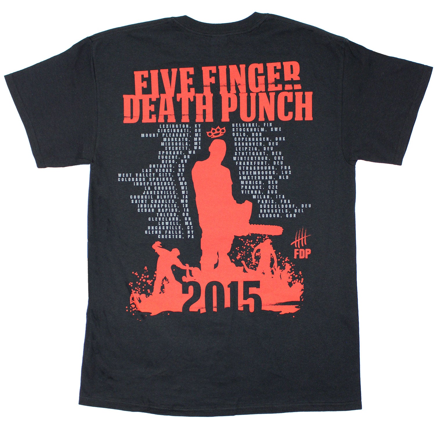 Five Finger Death Punch Got Your Six 2015 World Tour Dates T-shirt Back