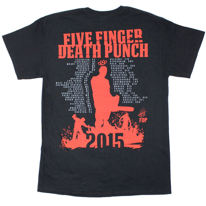 Five Finger Death Punch Got Your Six 2015 World Tour Dates T-shirt Back
