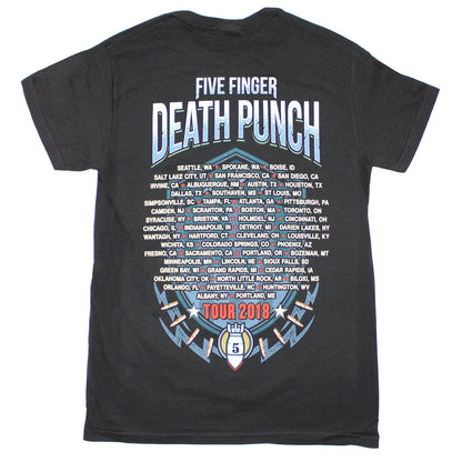 Five Finger Death Punch Wingshield 2018 Tour Cities T-shirt Back
