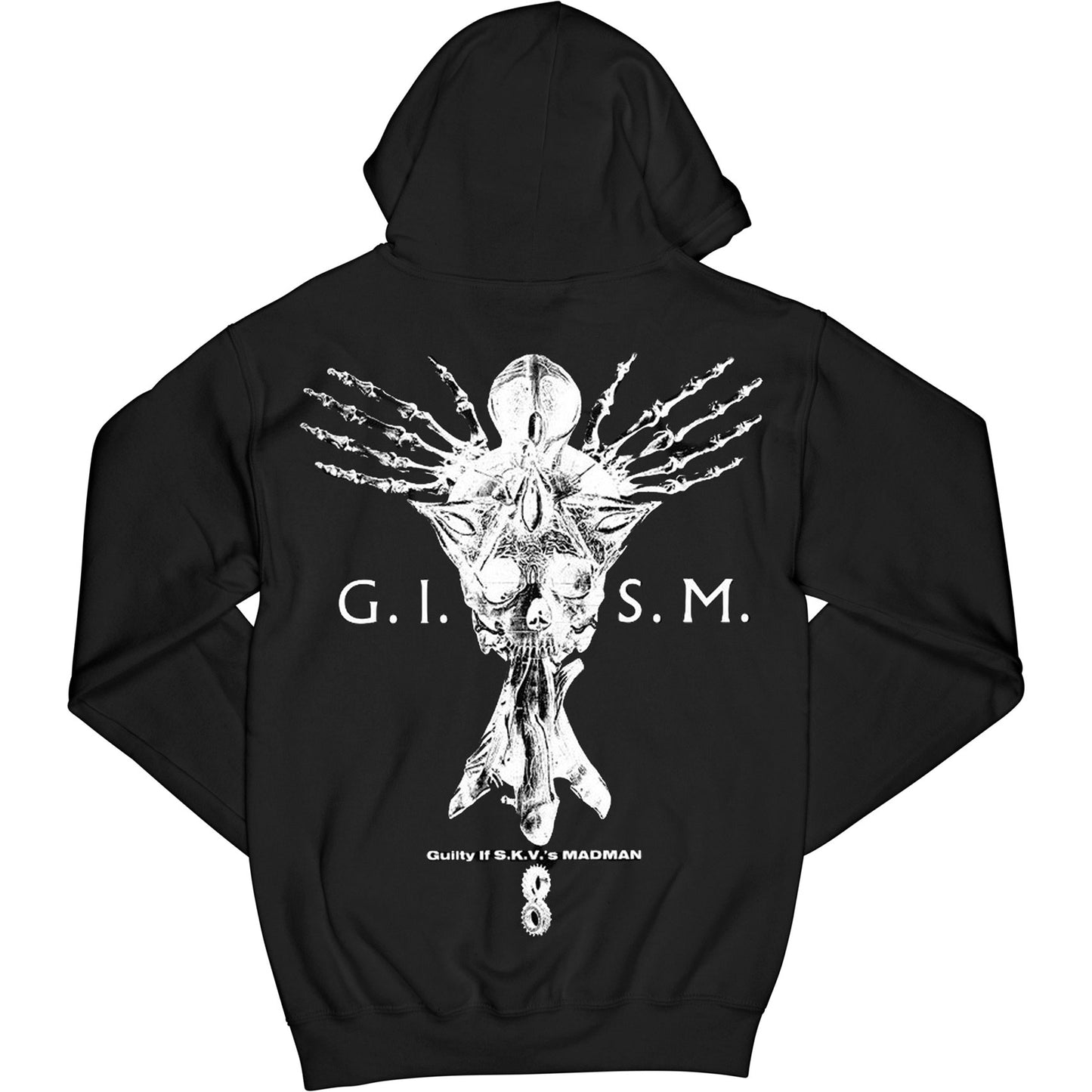 Skull Wing Zippered Hooded Sweatshirt
