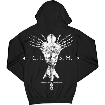 Skull Wing Zippered Hooded Sweatshirt