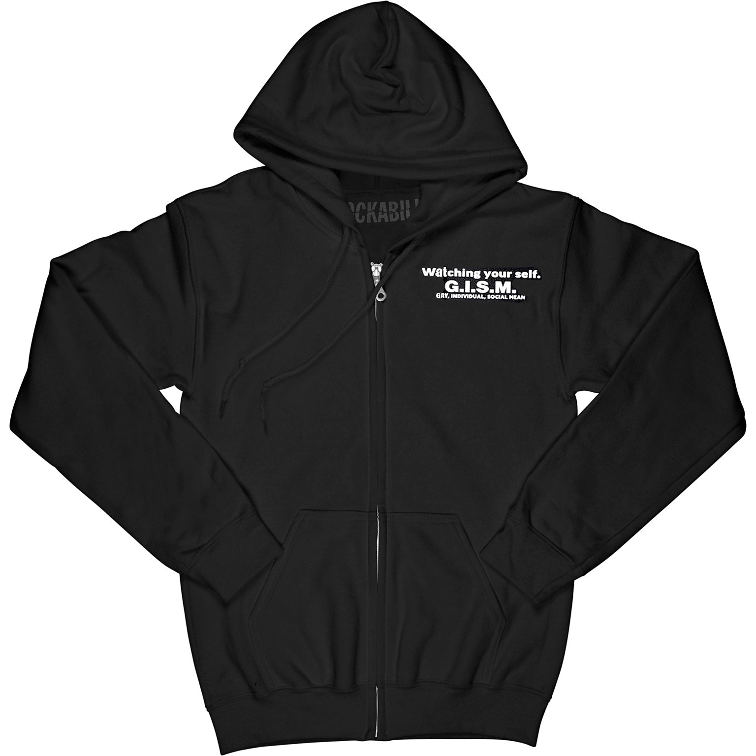 Skull Wing Zippered Hooded Sweatshirt