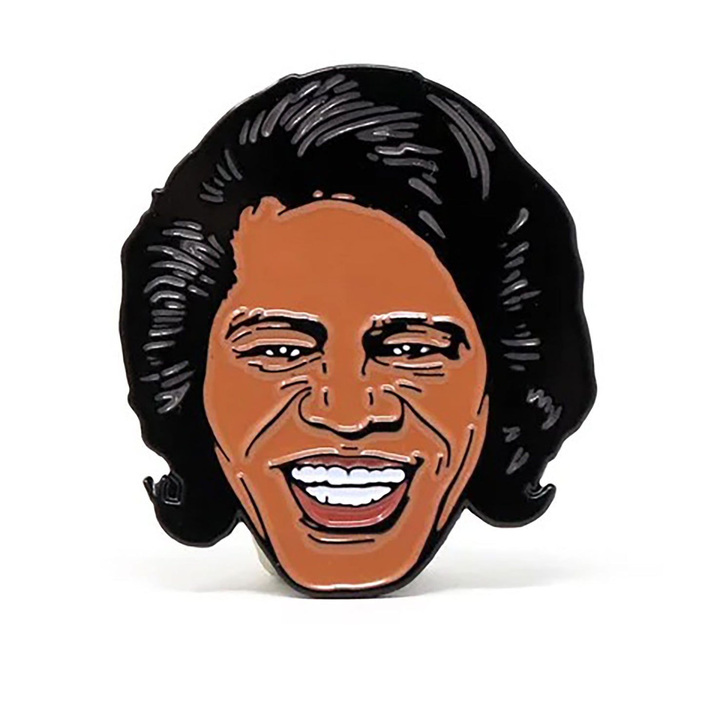 James Brown Head Enamel Pin Pewter Pin Badge