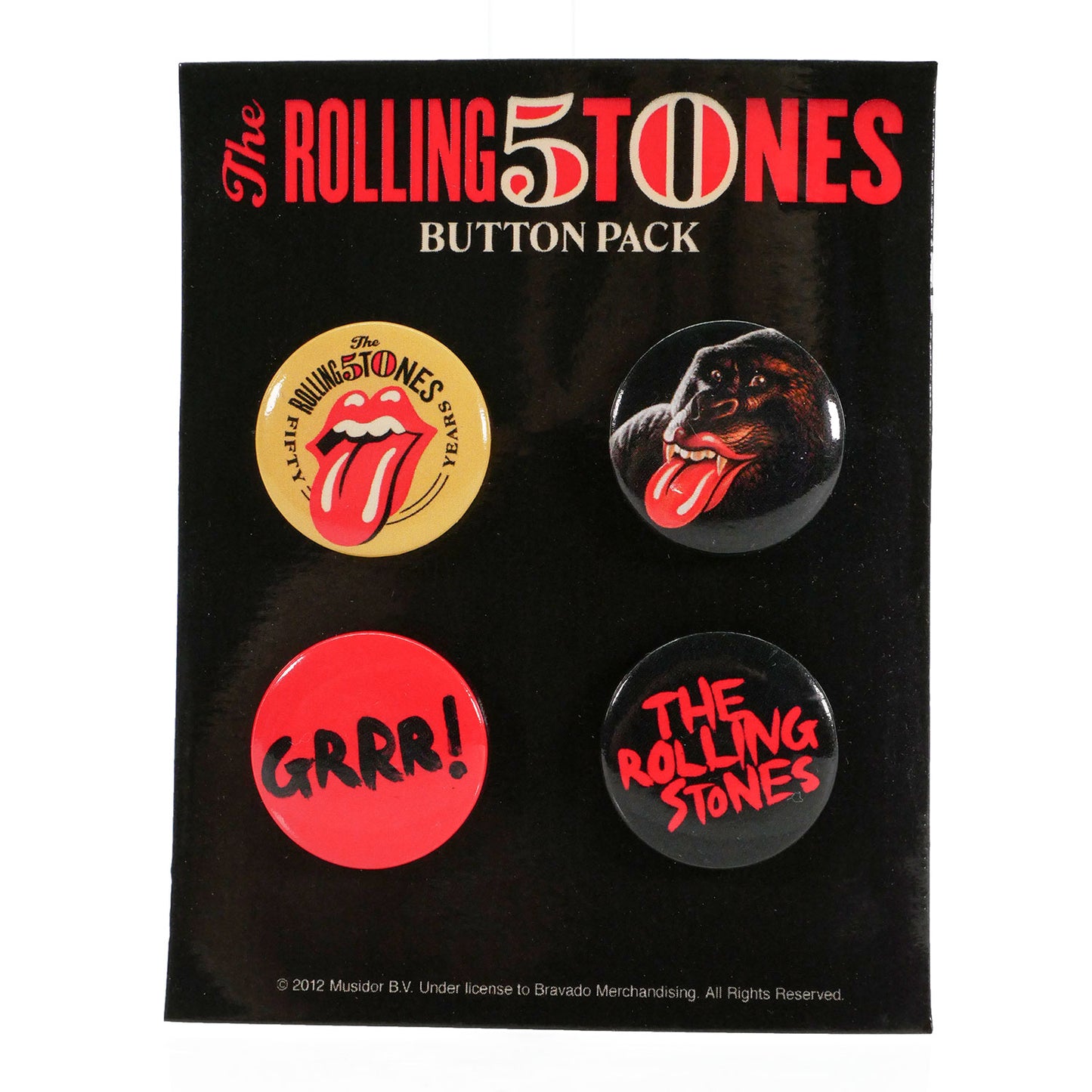 Rolling Stones Grrr 4 Pc. Button Set Collector Items Front